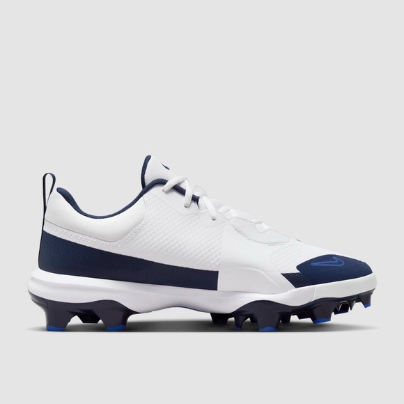 Nike Men\'s White and Navy Baseball Cleats